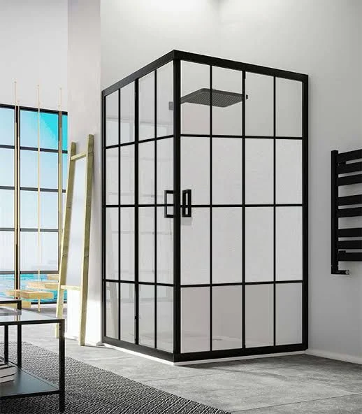 Linda duşakabin sistemleri kare siyah duşakabin